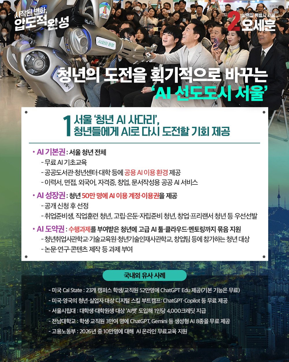 청년의 도전을 획기적으로 바꾸는 'AI 선도도시 서울'